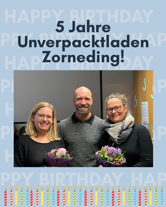 Herzlichen Glückwunsch zum 5-jährigen Jubiläum @unverpackt_zorneding 🎉Dank eures Engagements wurden bereits 10 Tonnen Verpackungsmüll eingespart! ♻️ Wahnsinn, oder?In diesem Sinne möchten wir uns herzlich für die tolle Initiative sowie unsere Zusammenarbeit der letzten fünf Jahre bedanken!#grafinggoesgreen #unverpackteinkaufen #umweltschutz