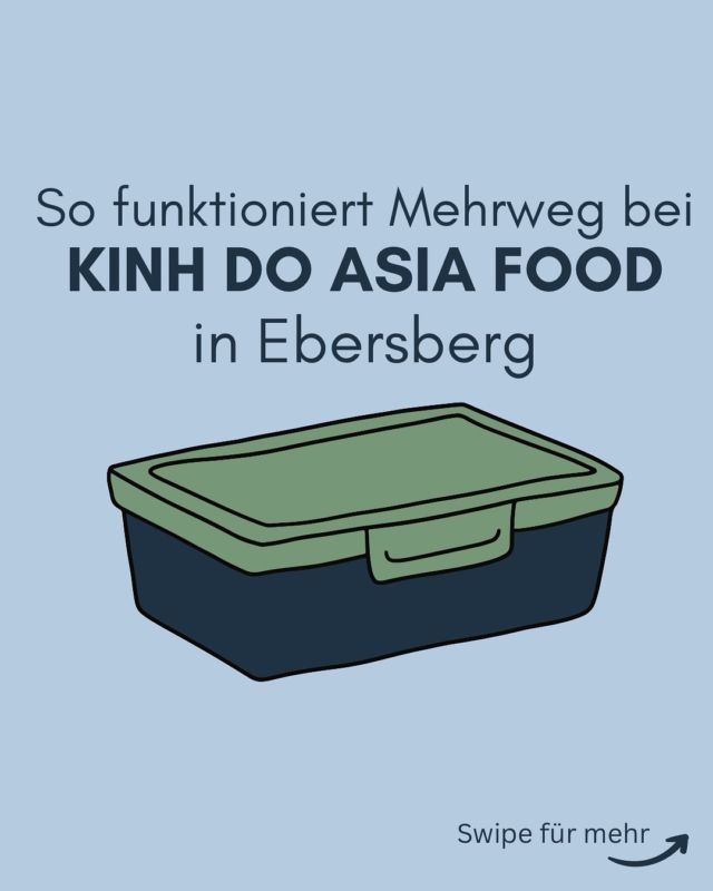 So funktioniert Mehrweg bei Kinh Do Asia Food in Ebersberg!Bestelle dein Lieblingsgericht bei Bei Kinh Do Asia Food in einem wiederverwendbaren Behälter, genieße wie gewohnt und bring ihn beim nächsten Mal einfach zurück! 🍜So tust du nicht nur dir, sondern auch der Umwelt etwas Gutes. Mach mit und iss nachhaltig! @kinhdo_ebe #grafinggoesgreen #mehrweg #umweltschutz